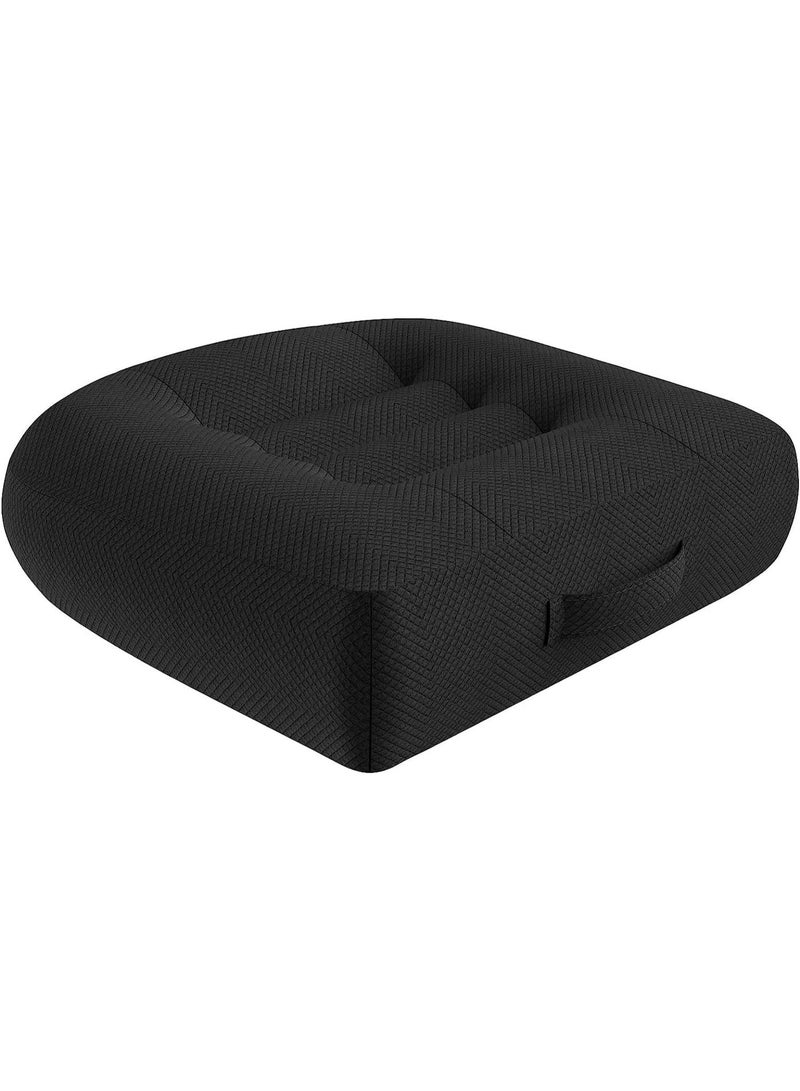 Car Booster Seat Cushion Posture Cushion Portable Breathable Mesh, Effectively Increase The Field of View by 12cm/ 4.7in, Ideal for Office, Home, Angle Lift Seat Cushions,Black - Image 1